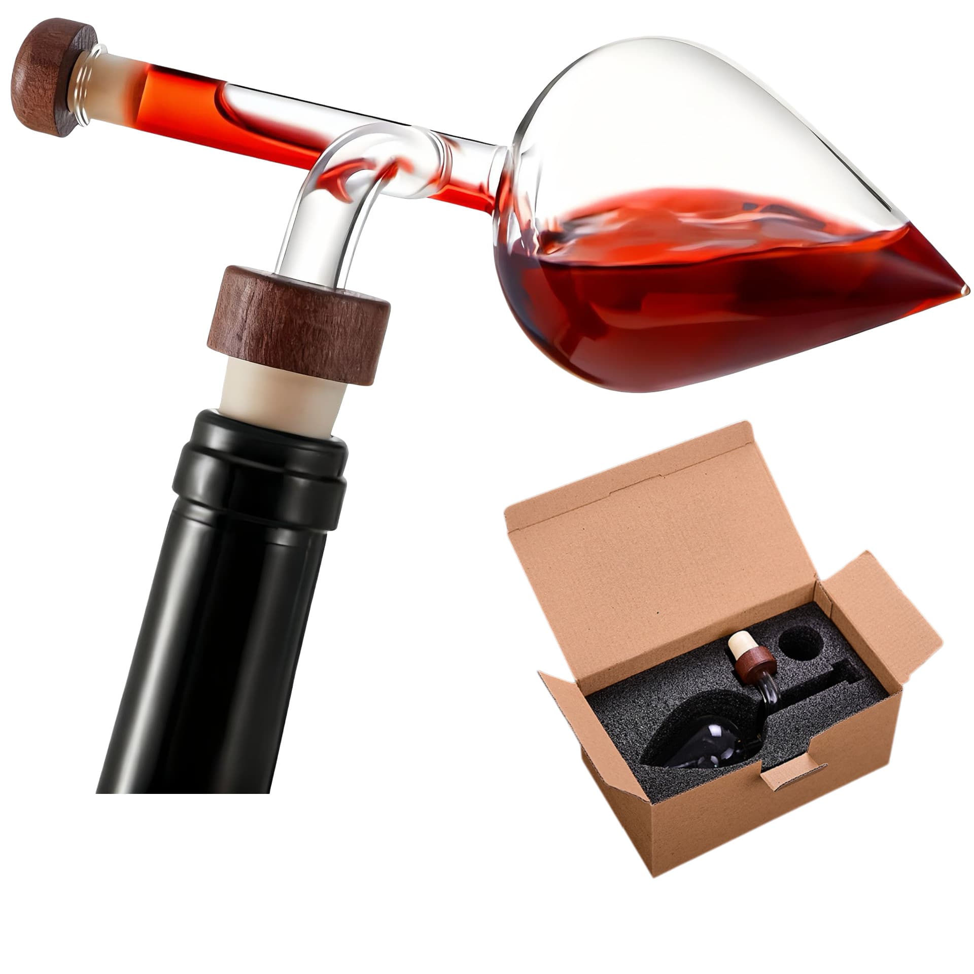 Portable Transparent Glass Peach-shaped Wine Pourer Quick Aerator Quantitative 120ml Home Goods Wine Decanter Chinese Origin