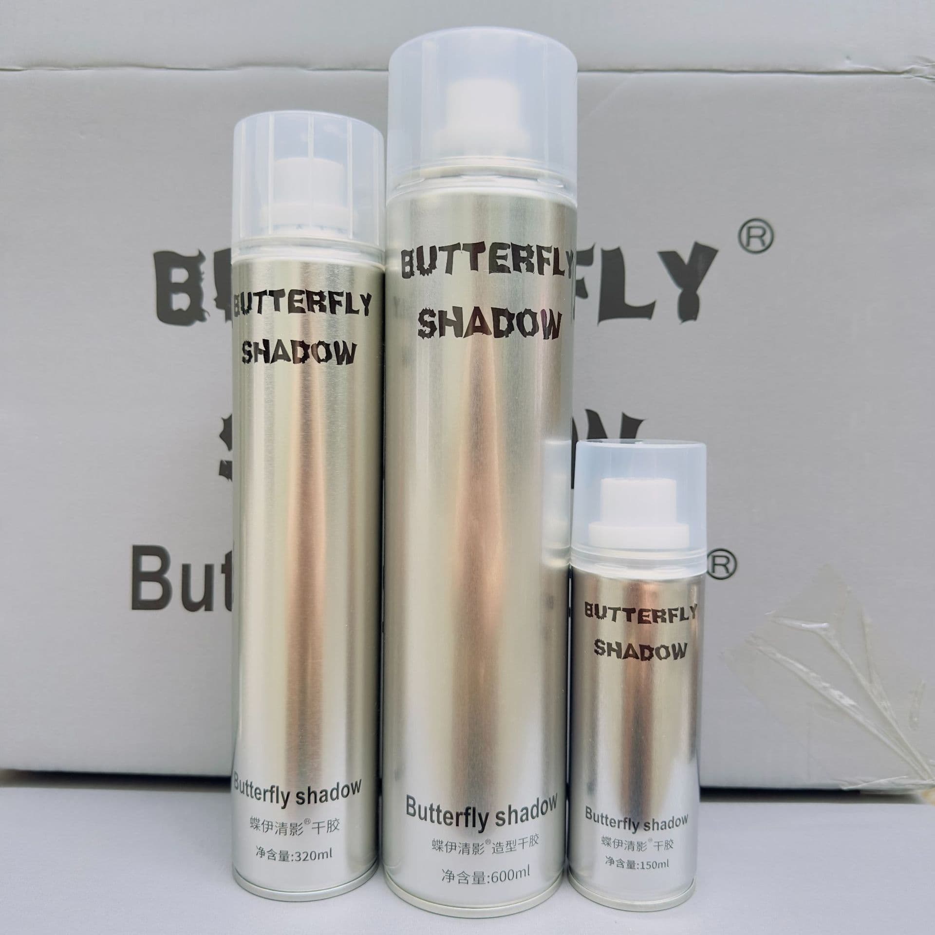 600ml Butterfly Shadow Extra Hard Quick-Dry Hair Styling Spray with Fresh Scent