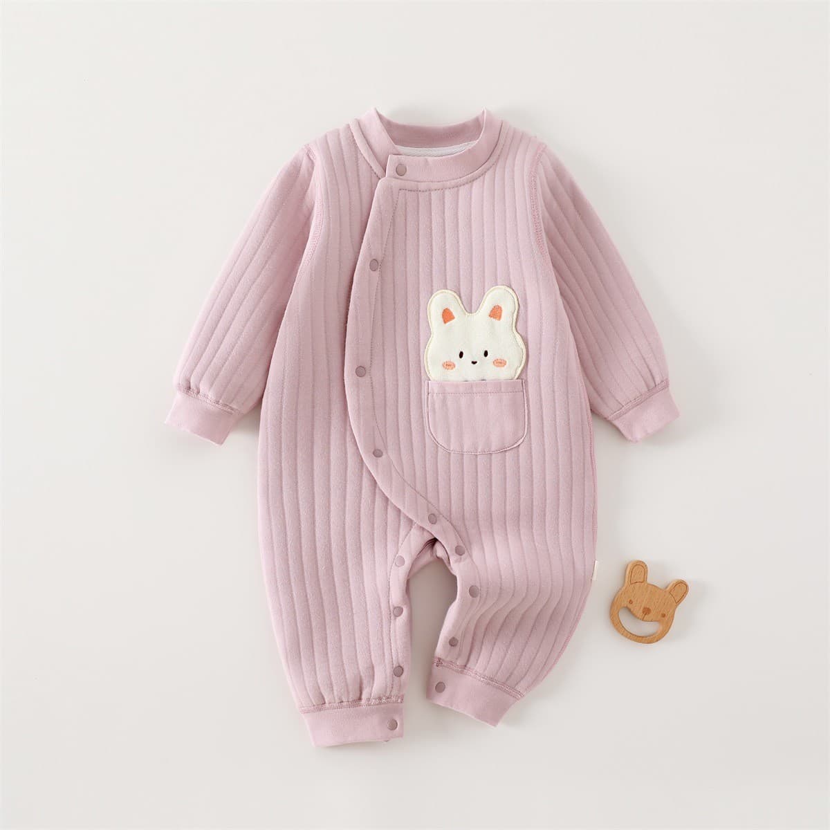 Newborn Pure Cotton Seamless Romper for Baby, Thin Padded Jumpsuit for Going Out, Spring and Autumn, Warm, Class A