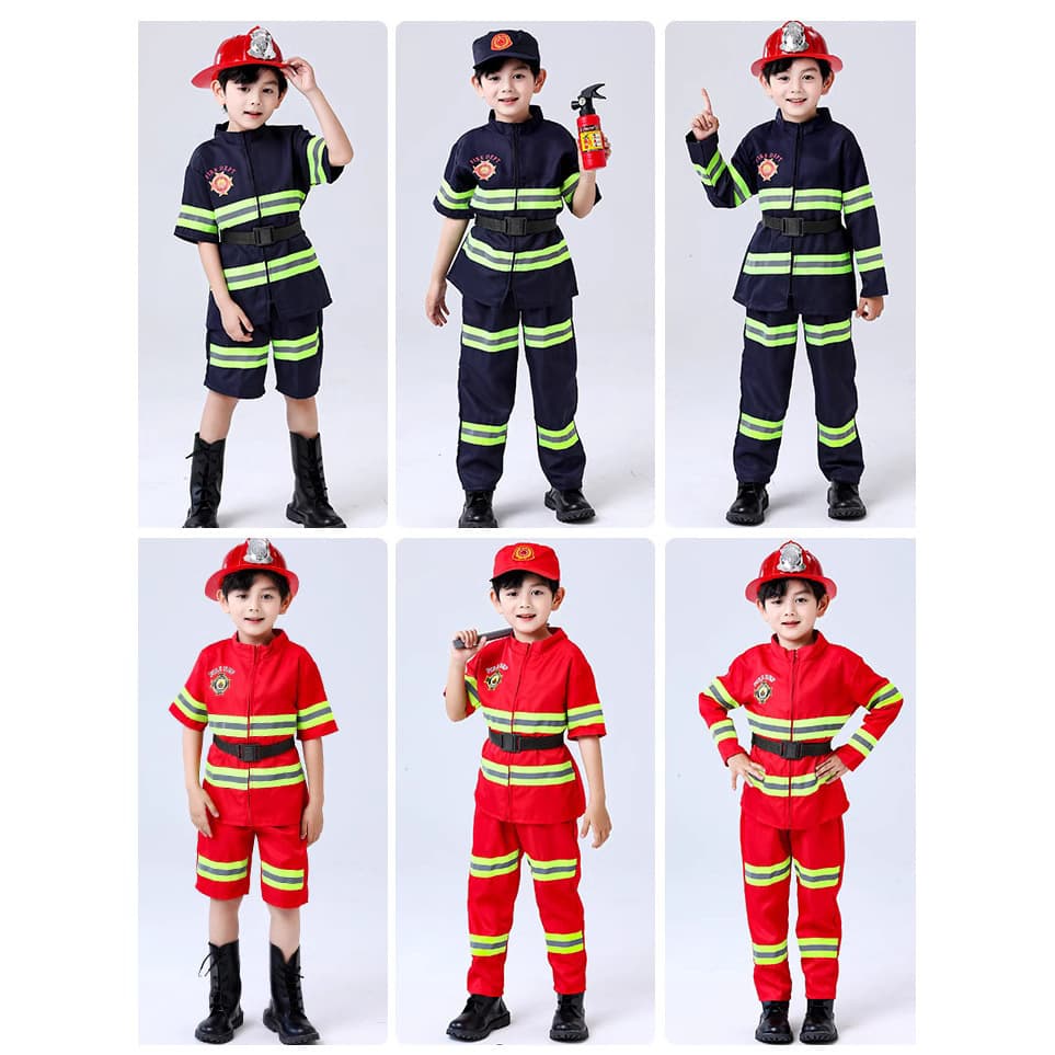 Children's firefighter costumes professional parent-child experience fire performance role-play expansion firefighter costumes