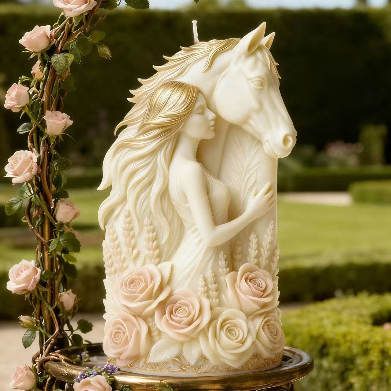 Rose Knight Scented Candle Silicone Mold Unicorn Ornament Decoration Resin Silicone Mold