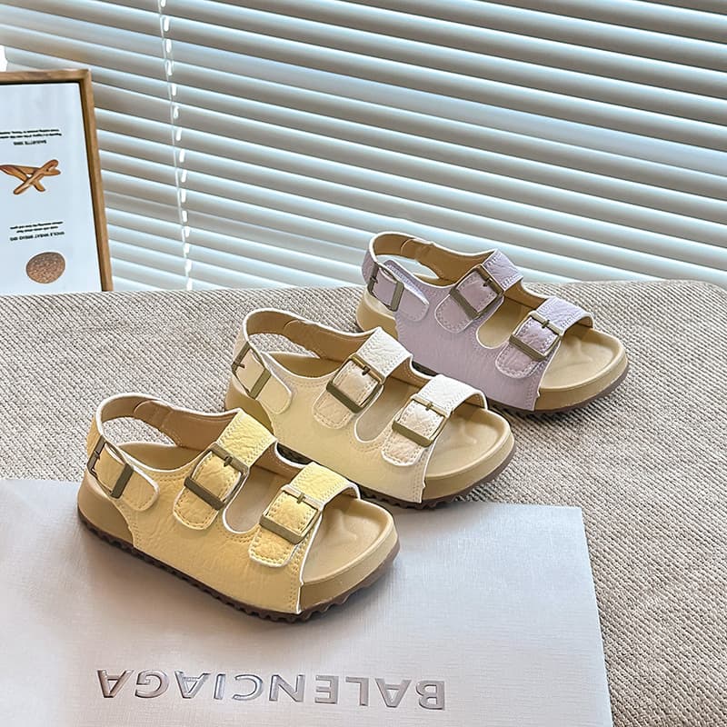 2025 Retro Matte Summer Children's Cork Sandals Girls Birkenstock Sandals Non-slip Soft Sole Roman Shoes