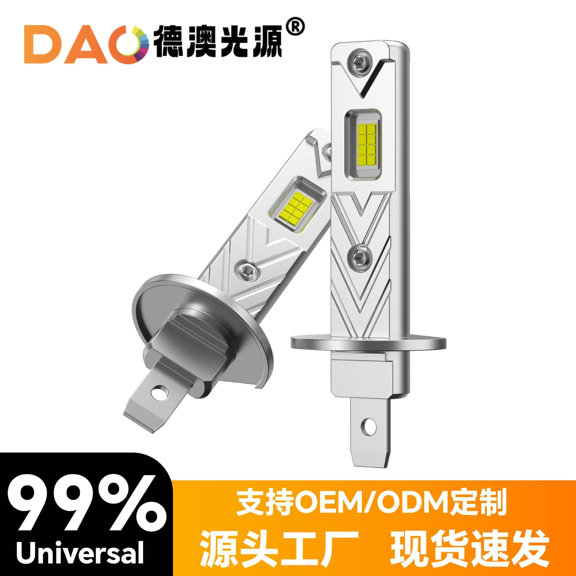 Cross-border Hot-Selling Car Bulb H1 Direct-Plug LED Headlight, High-Brightness LED White Light Plug-and-Play Headlight