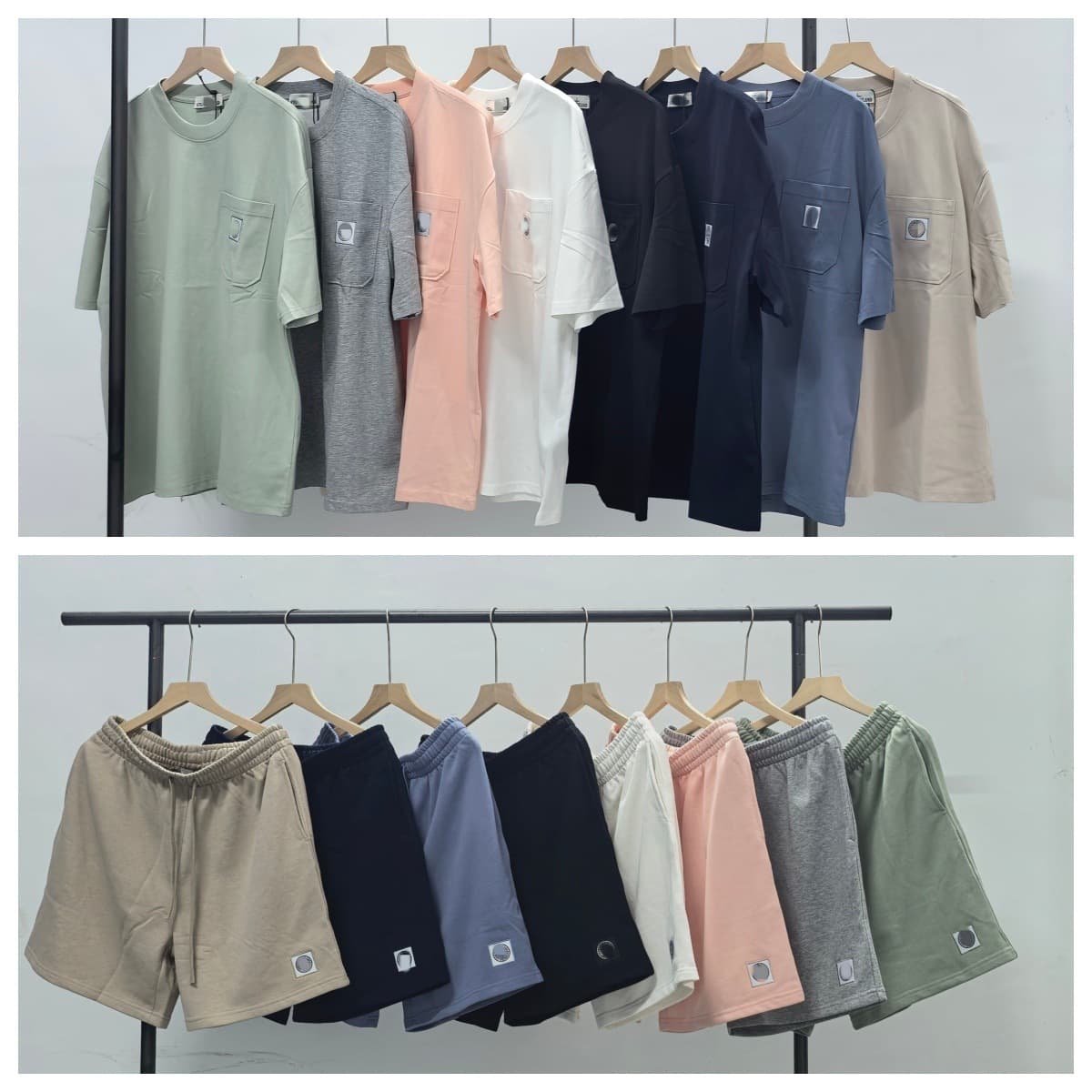 Cross-border New STONE Stone Casual Compass Sports Short Sleeve Shorts Set Men Women Couple Same Style ius