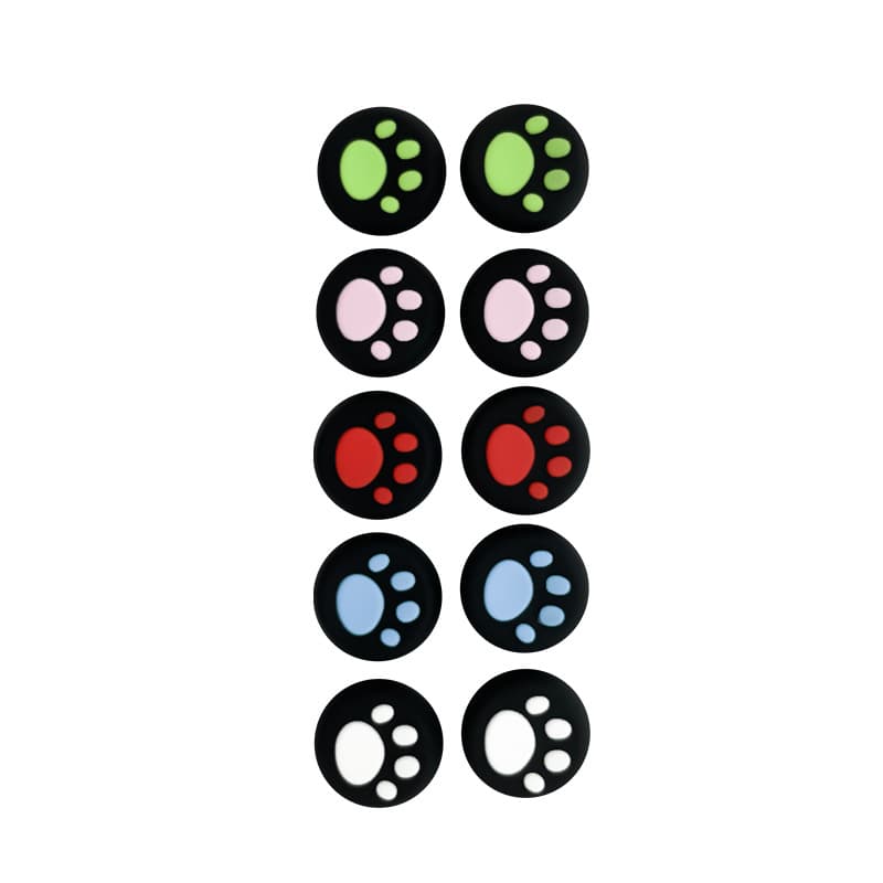 Cat Paw Button Caps for PS4, PS5/PS4/PS3/One/360/XSX Cat Paw Thumb Grips, 5 Colors