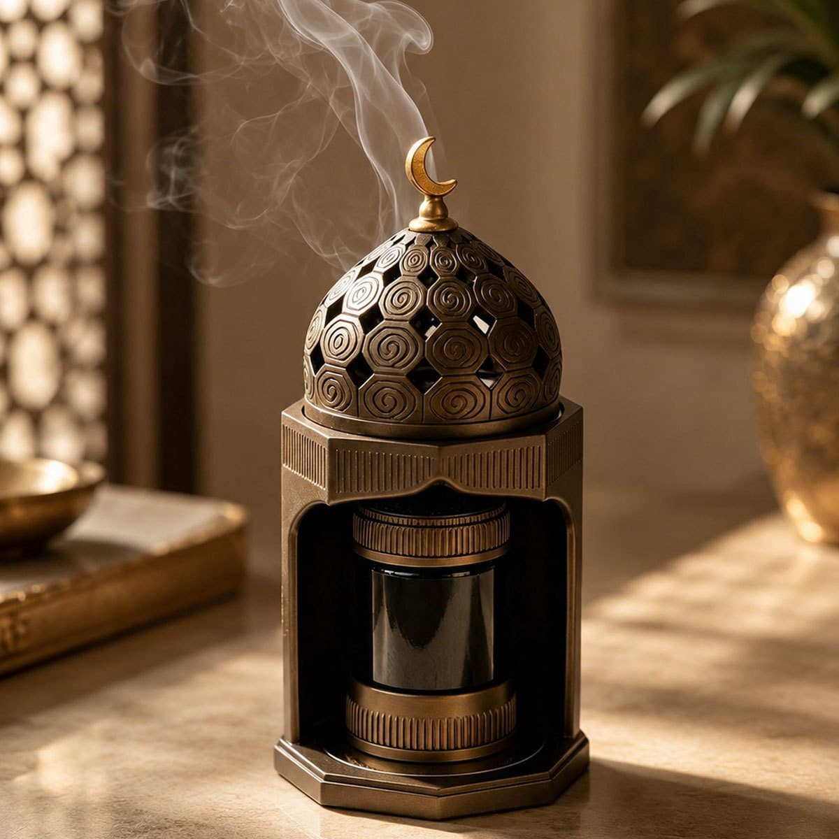 Arabian Style Hollow Resin Incense Burner Vintage Middle Eastern Incense Burner Moon Top Resin Incense Burner Decoration Wholesale