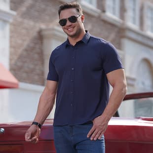 Amazon AliExpress Big Size Short Sleeve Shirt for Men, Plus Size Loose Casual Business Wear, Quick-Dry Shirt for Large Men