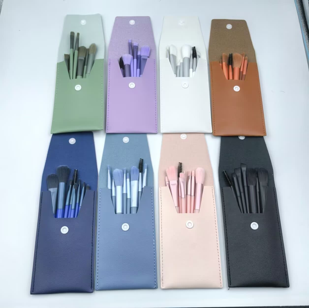 8-Piece Morandi Mini Makeup Brush Set, Portable Soft Bristle Macaron Eye Shadow Brushes