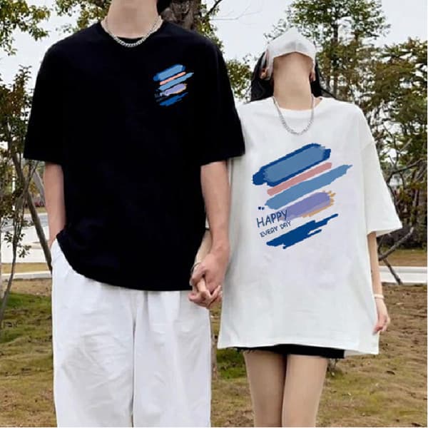 2026 couple wear pure cotton short-sleeved T-shirt summer new loose slimming niche design men's and women's top trendy brand