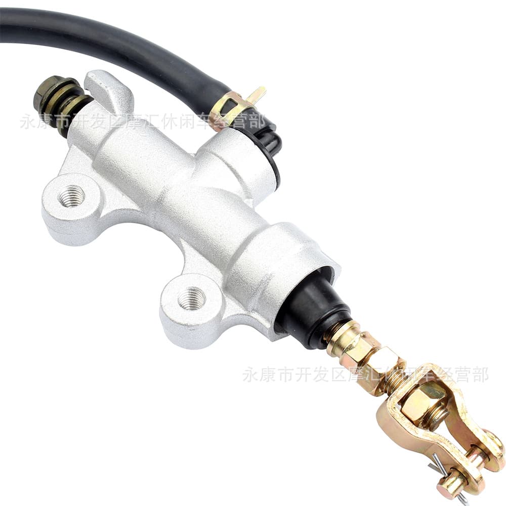 Compatible with Arctic Cat 400 500 650 2X4 Rear Brake Master Cylinder Integrated Straight Pump Silver