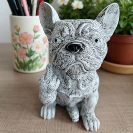 Cross-border Grumpy French Bulldog Planter Resin Craft Garden Decoration