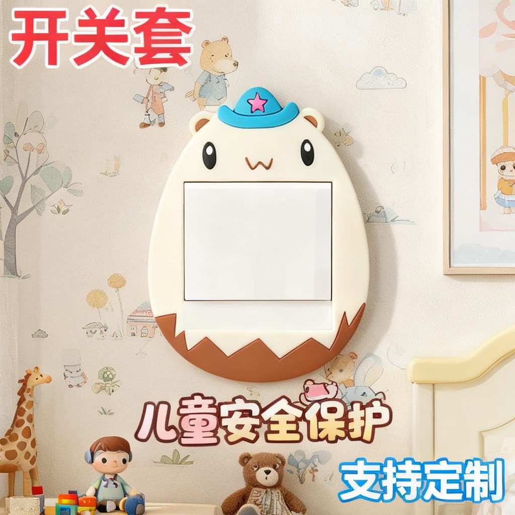 Custom Children's Safety Switch Cover Cartoon Anti-Dirt Border Cover Household Bedroom Living Room Wall Outlet Decoration