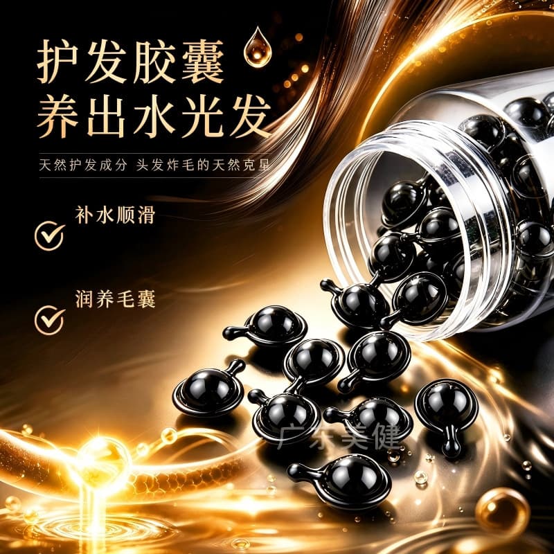 Argan Oil Hair Care Essence Capsules, Leave-In, Long-Lasting Fragrance, Cross-Border Export Wholesale