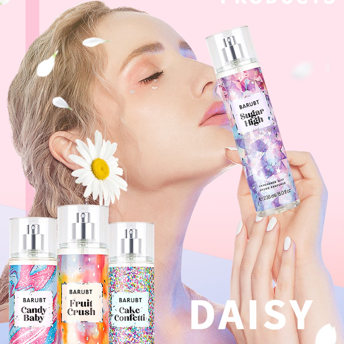 Cross-border Temu Hot-Selling BARUBT Colorful Candy Perfume Spray 236ML Premium Long-Lasting Fragrance Supply