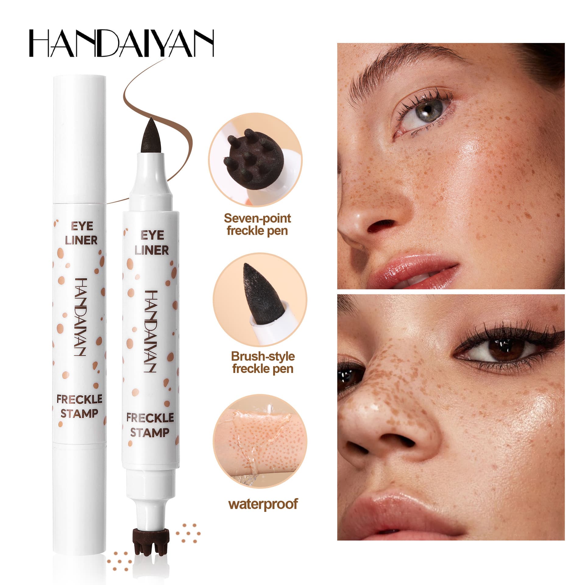 handaiyan Cross-border Freckle Pen Dual-head Dual-color Waterproof Freckle Pen Smudge-proof Eyeliner Pen In Stock Wholesale