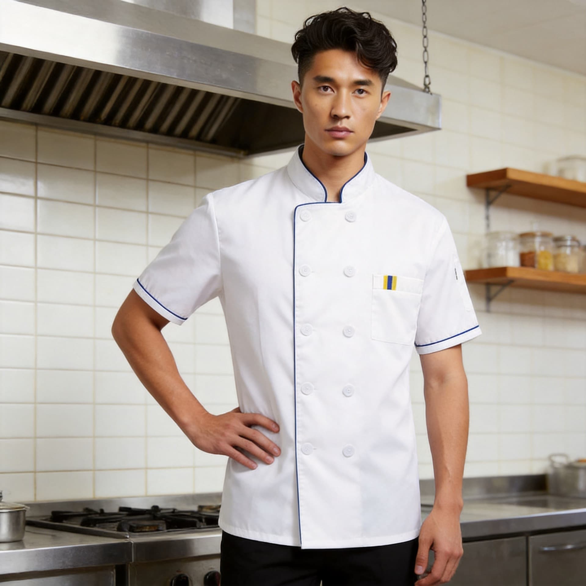 Chef Work Shirt Men Short Sleeve Breathable Catering Uniform Long Sleeve Kitchen Cook Clothes Plus Size Loose Fit
