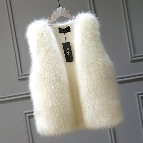 New Fall/Winter Faux Mink Vest for Women Student Korean Style Fur Coat Fox Fur Sleeveless Jacket Thick Fuzzy Vest