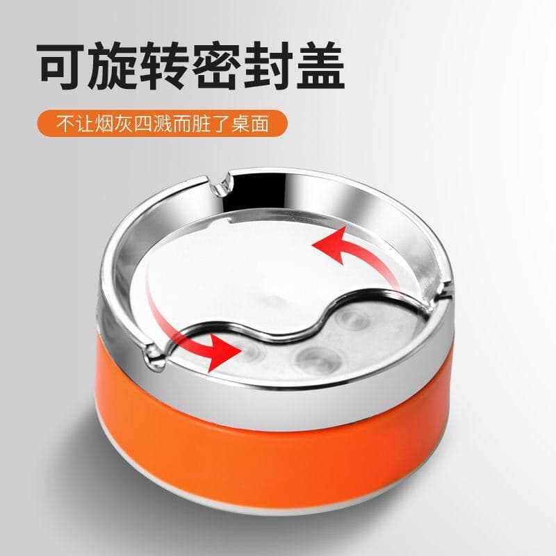 Innovative Ashtray with Lid, Compact Covered Ashtray for Home Living Room and Car Use, Anti-Spill Indoor Design
