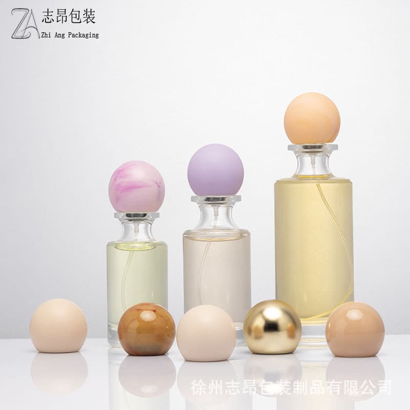 100ml perfume bottle spherical perfume cap 30ml fine spray perfume bottle thin tall straight round step glass bottle