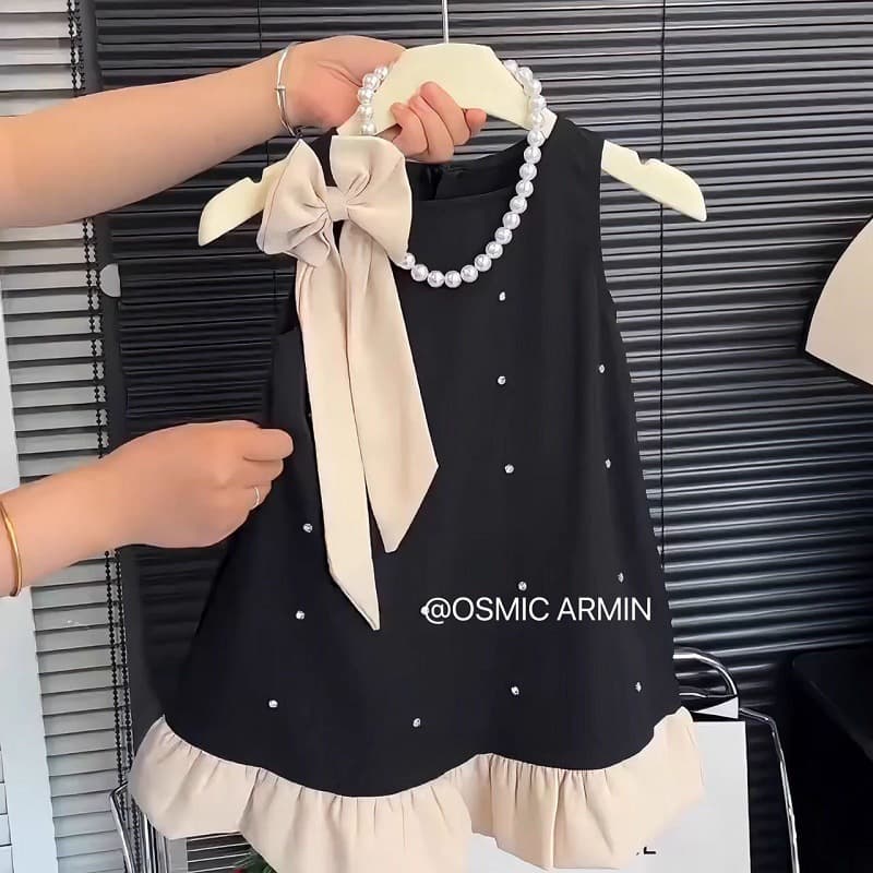 New Style Chanel-Inspired Halter Dress for Girls, Summer Beaded Gown, Princess Dress for Girls, Children's Summer Dress