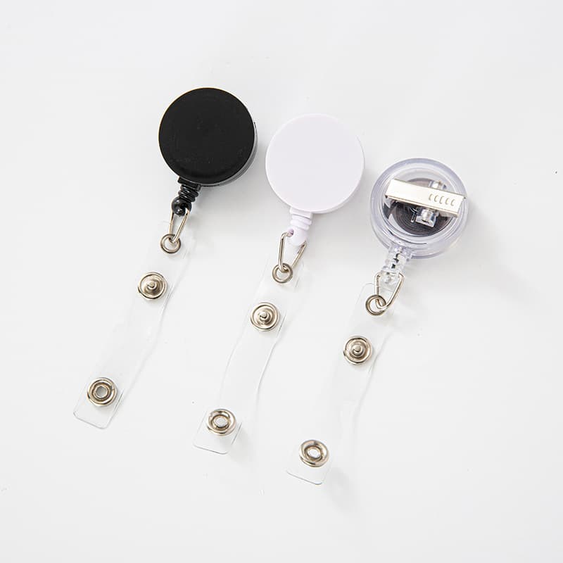 Flat Retractable Pull-Tab Clip, Rotating Alligator Clip for ID Cards, Flat Retractable Clip