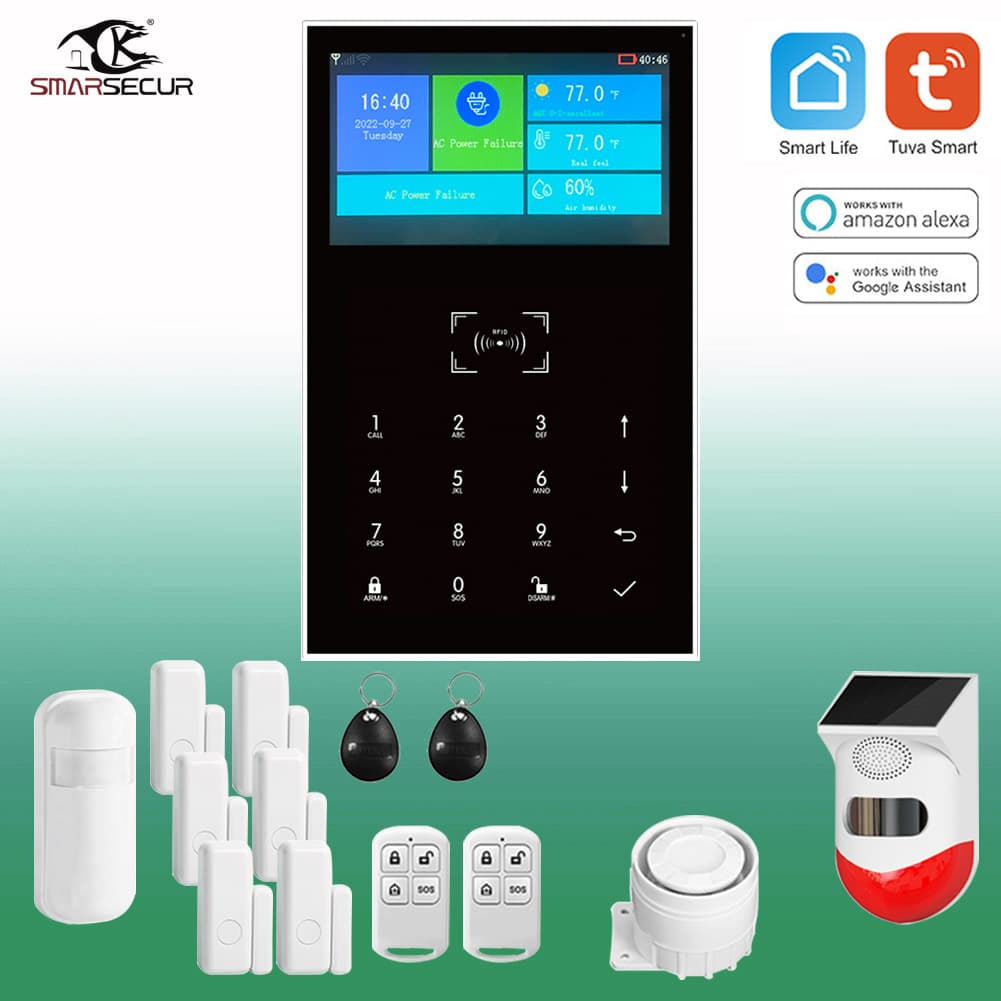 Tuya Smart 4G Alarm Host Home Security System Remote Wireless WiFi Burglar Alarm