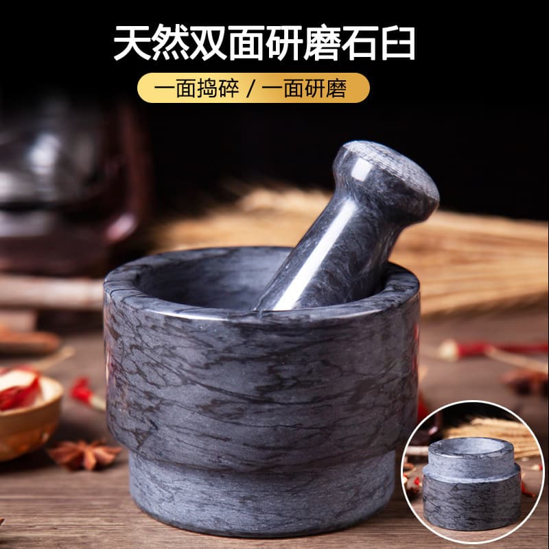 Natural Stone Mortar and Pestle Garlic Crusher, Stone Garlic Grinder, Garlic Masher, Kitchen Gadget