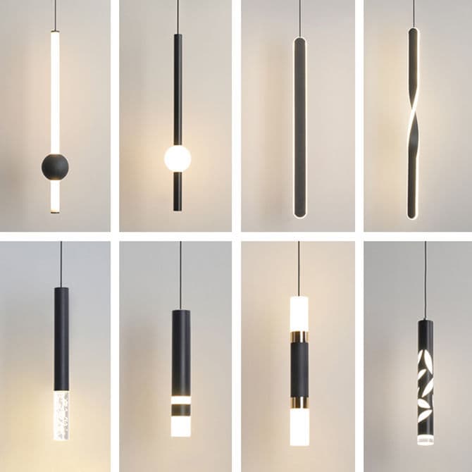 Nordic bedroom bedside chandelier, simple personality, minimalist bar strip lamp, creative restaurant milk tea shop decorative chandelier