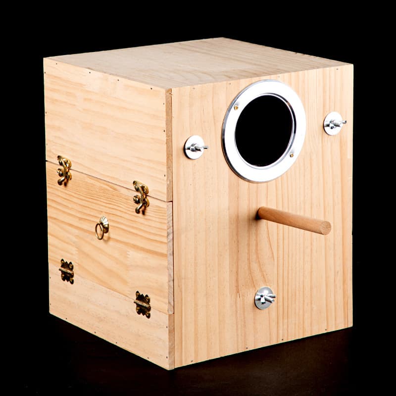 Solid Wood Vertical Parrot Breeding Box, Lovebird, Budgie, Cockatiel Nest Box, Warm Incubation Bird Cage Accessories