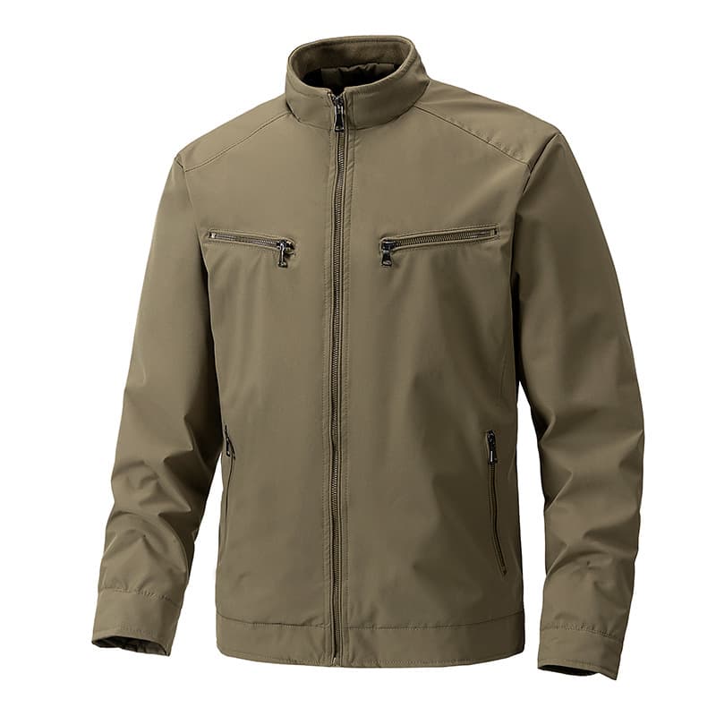 Cross-border Jacket Men 25 New Spring/Autumn Lined and Padded Stand Collar Casual Business Jacket Men's Outerwear Simple Men's Clothing