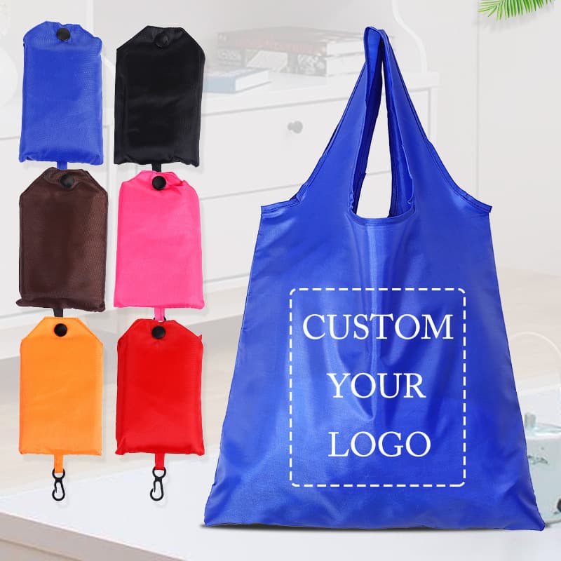 Cross-border hot-selling colorful waterproof shopping bags, foldable Oxford cloth eco-friendly bags, plaid cloth tote bags.