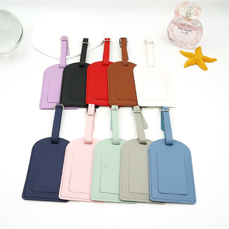 Thickened PU Leather Boarding Pass with Inner Signature Paper Portable Identity Luggage Tag Horizontal/Vertical Flip Cover Business Travel