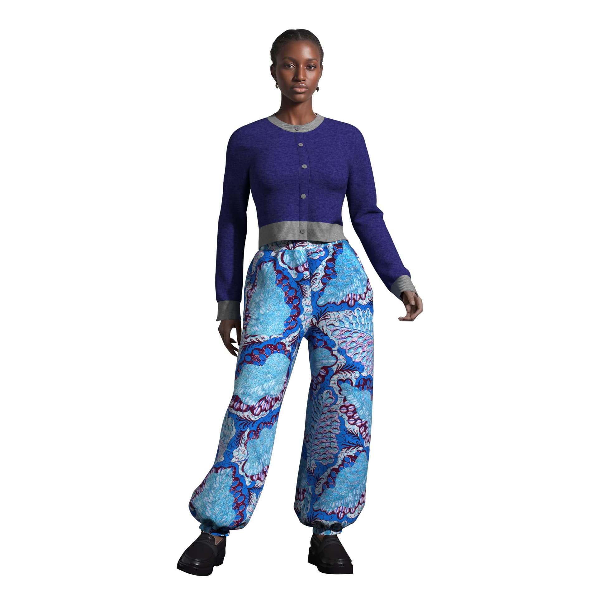 2025 cross-border new high waist printed plus-size fashion loose women's pants daily side pocket pants, drop shipping available.
