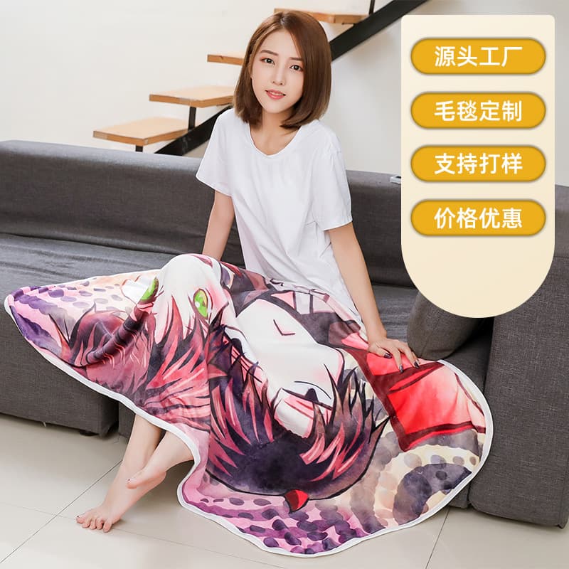 Cross-border blanket customization, digital print blanket, Amazon autumn/winter nap cover, flannel blanket processing.