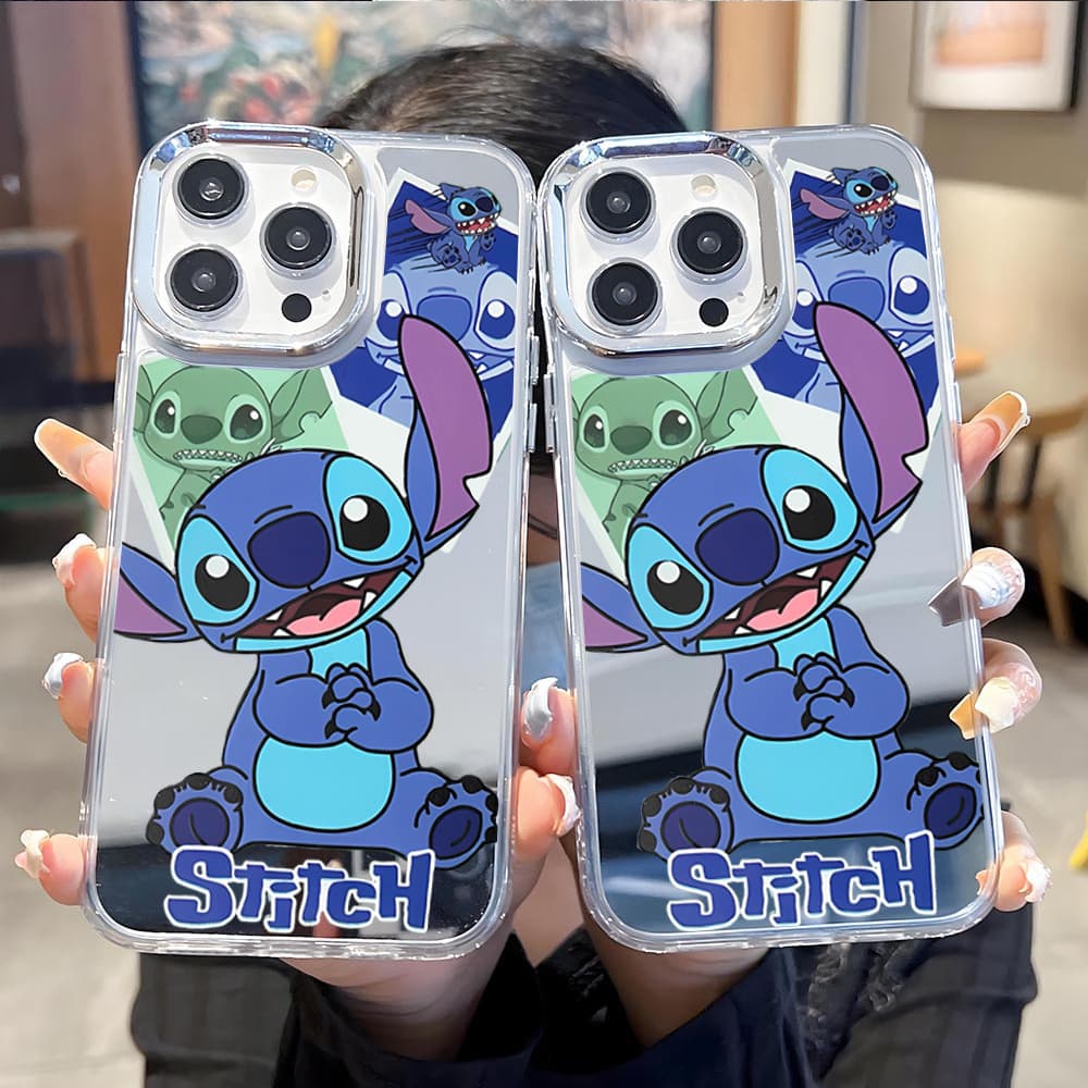 Niche Ins Stitch Mirror Phone Case iPhone 12 Cute Internet Celebrity Same Style Compact Mirror Case Apple 17 Pro