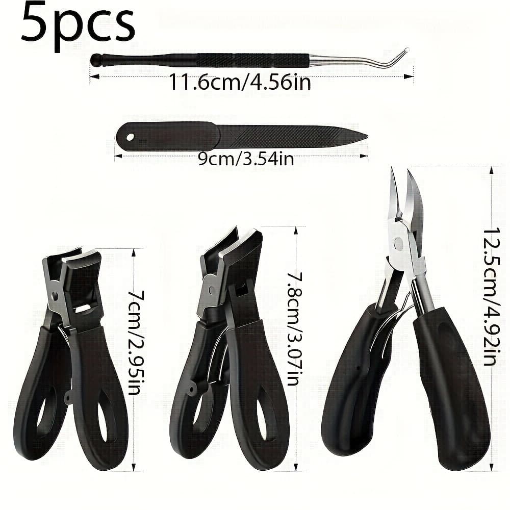 Cross-border Nail Clipper Ingrown Toenail Pliers Large Opening Straight and Diagonal Nail Clipper Set for Embedded Nail Manicure Pedicure Tools