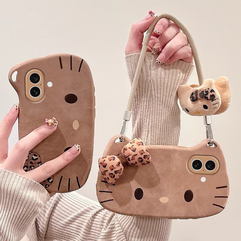 Brown Hello Kitty For Apple 16 15/14 Phone Case Huawei Honor 200 Lite Cute Leather Protective Cover