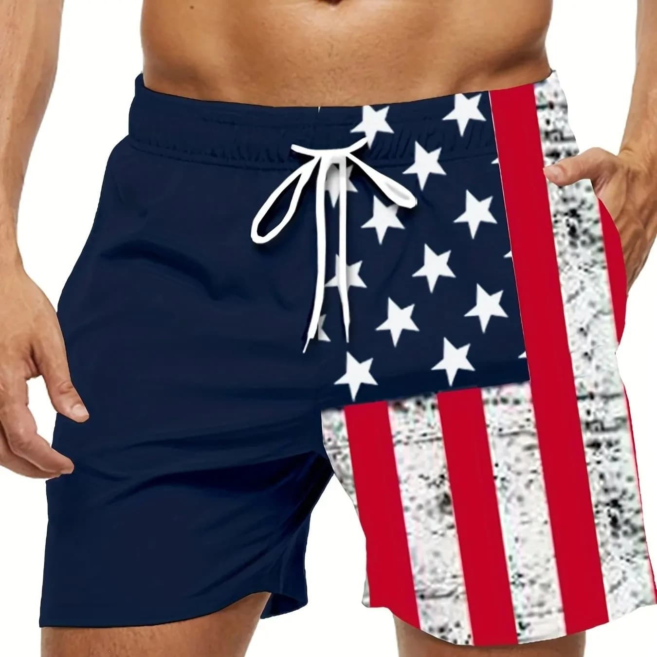 2025 American Flag 3D Printed Swimming Shorts Summer Men's Beach Shorts Short Sports Men's Shorts