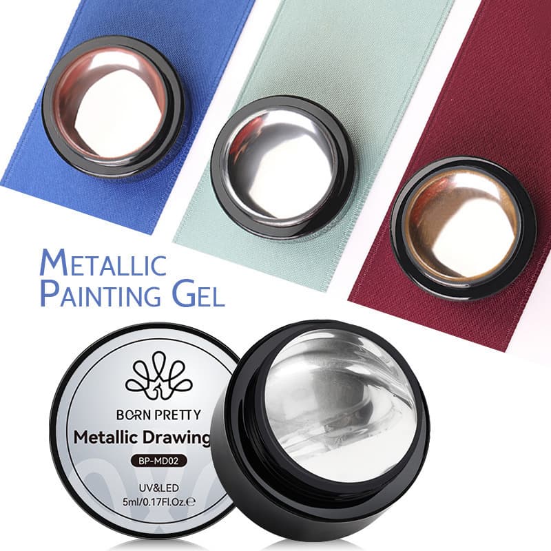 BORN PRETTY New Metal Painted Glue Laser Flash Diamond Glue Drawn Painted Glue Elastic Broken Diamond Wire Glue