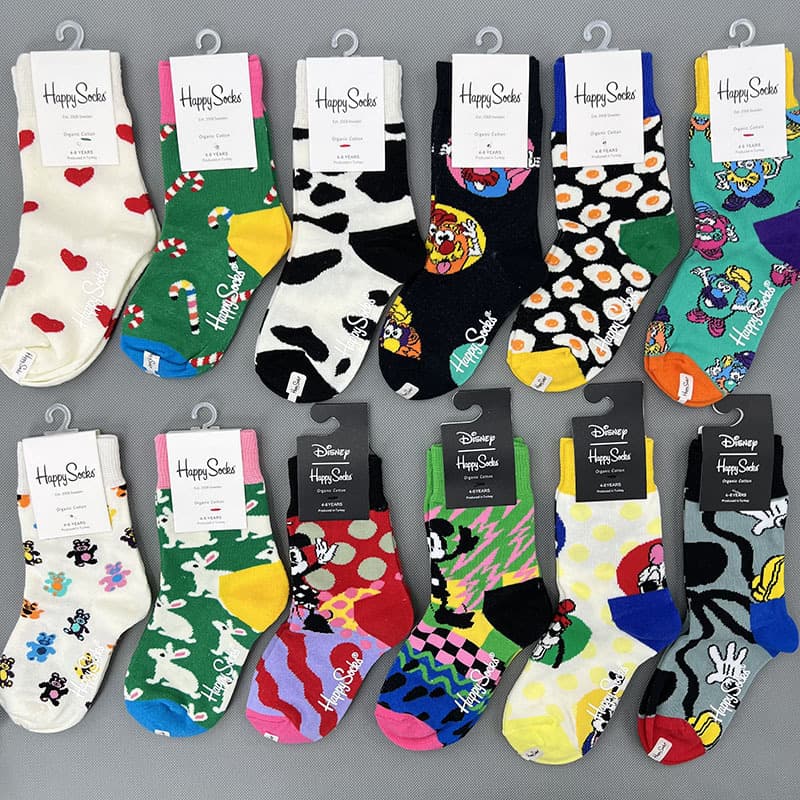 HappySocks Kids Cartoon Anime Cute Children Socks Boys and Girls Four Seasons Mid-Calf Socks Versatile Trendy Socks