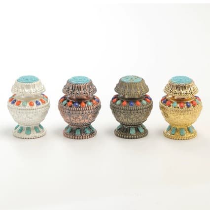 Amrita Vase Relic Vase Ornament for Buddha Offering and Relic Storage, Mini Size Available in Four Colors
