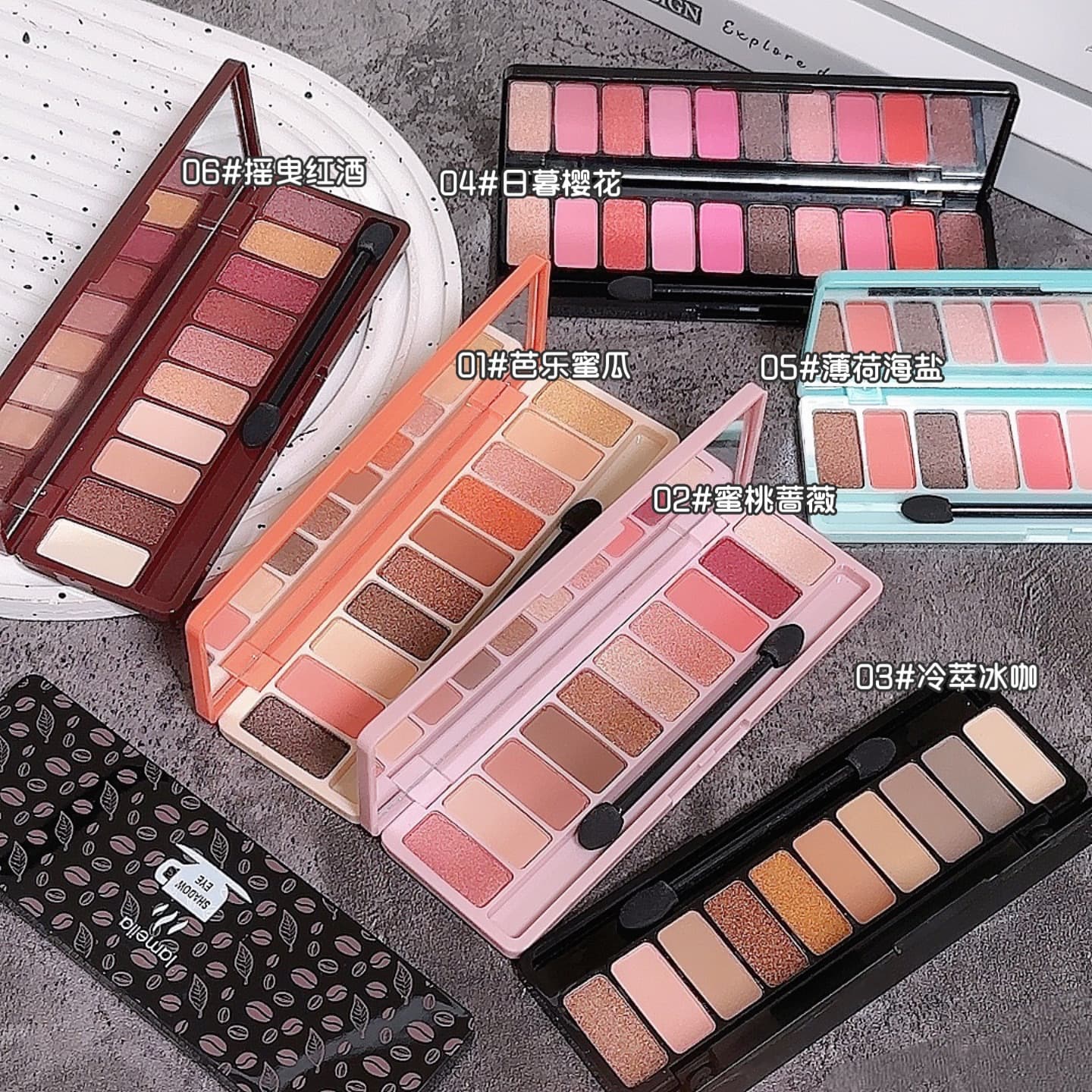 3596# Lamela 10-Color Eyeshadow Palette Candy Colors Eyeshadow Pearlescent Matte