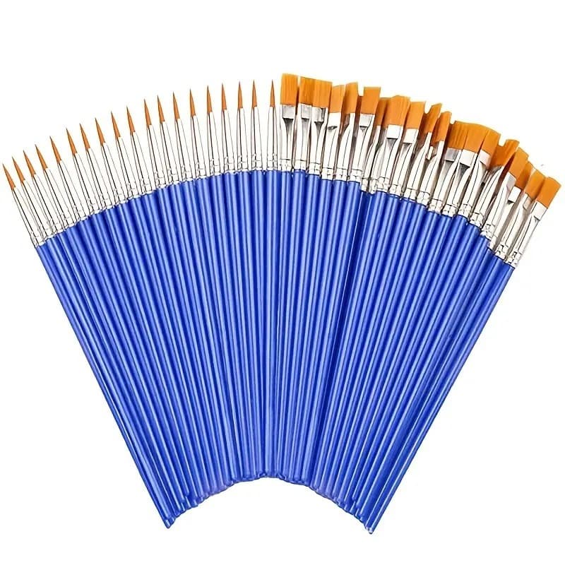 Plastic Flat Tip Hook Line Brush Children DIY Gypsum Ceramic Painting Brush Hand-Painted Graffiti Watercolor Acrylic Brush