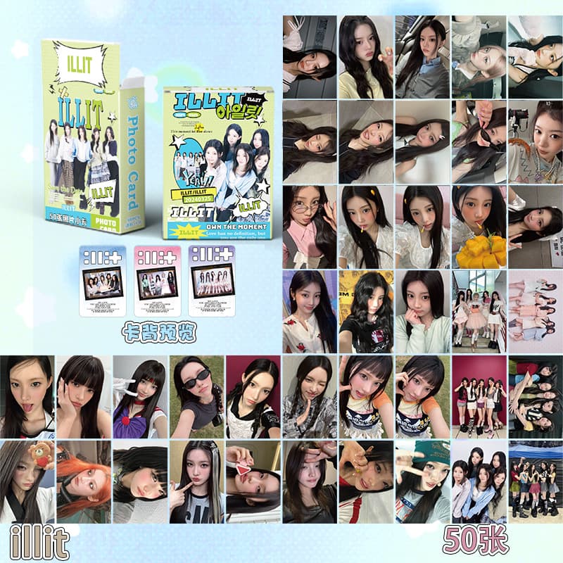 ILLIT laser card, Lee Won-hee and Park Min-joo peripheral cards of the same style, new album Polaroid LOMO card