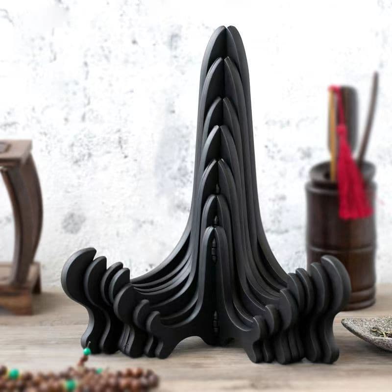 Black plastic plate rack tea cake stand ornament display stand disc plate paper plate painting clock photo album stone easel
