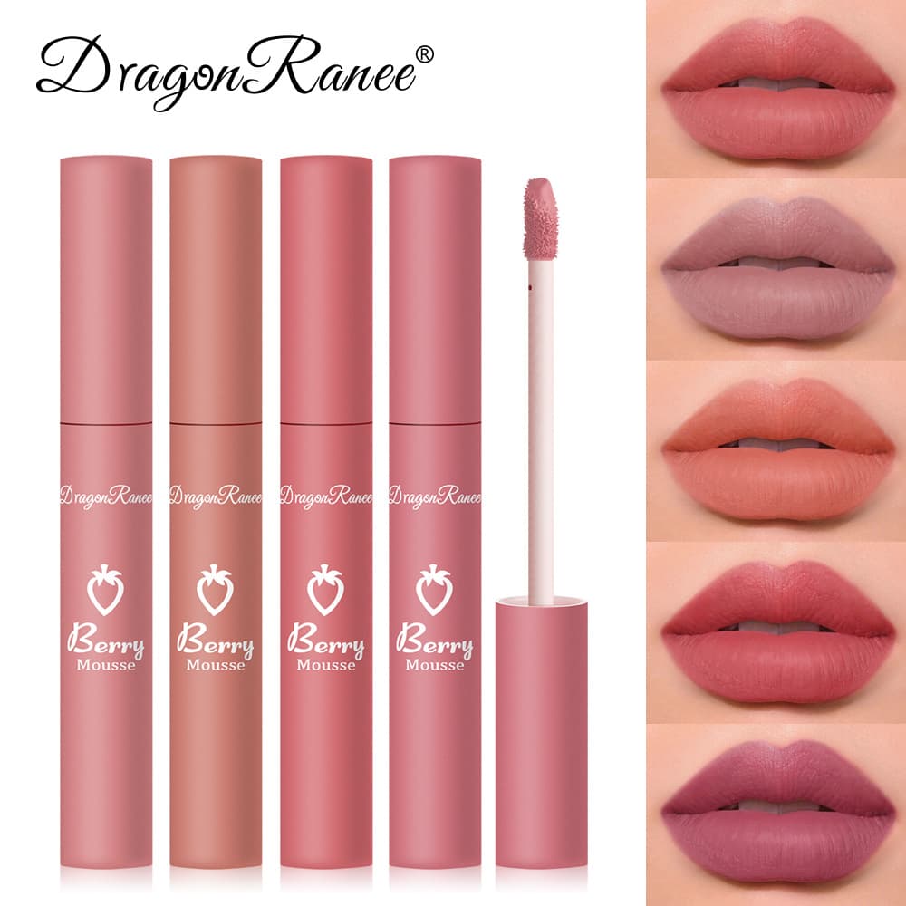 DragonRanee cross-border strawberry lip glaze velvet matte matte lipstick waterproof and not easy to stain lip gloss foreign trade