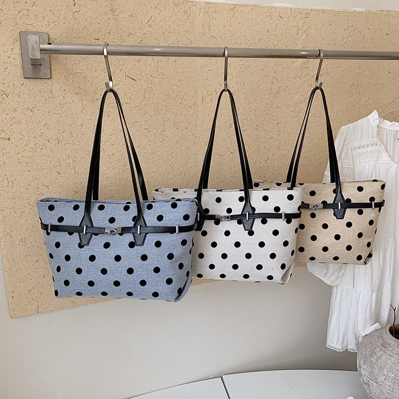 Trendy Polka Dot Shoulder Bag 2026 Hot Style Black and White Dot Shoulder Bag High-Value Handbag Women's Polka Dot Crossbody Bag