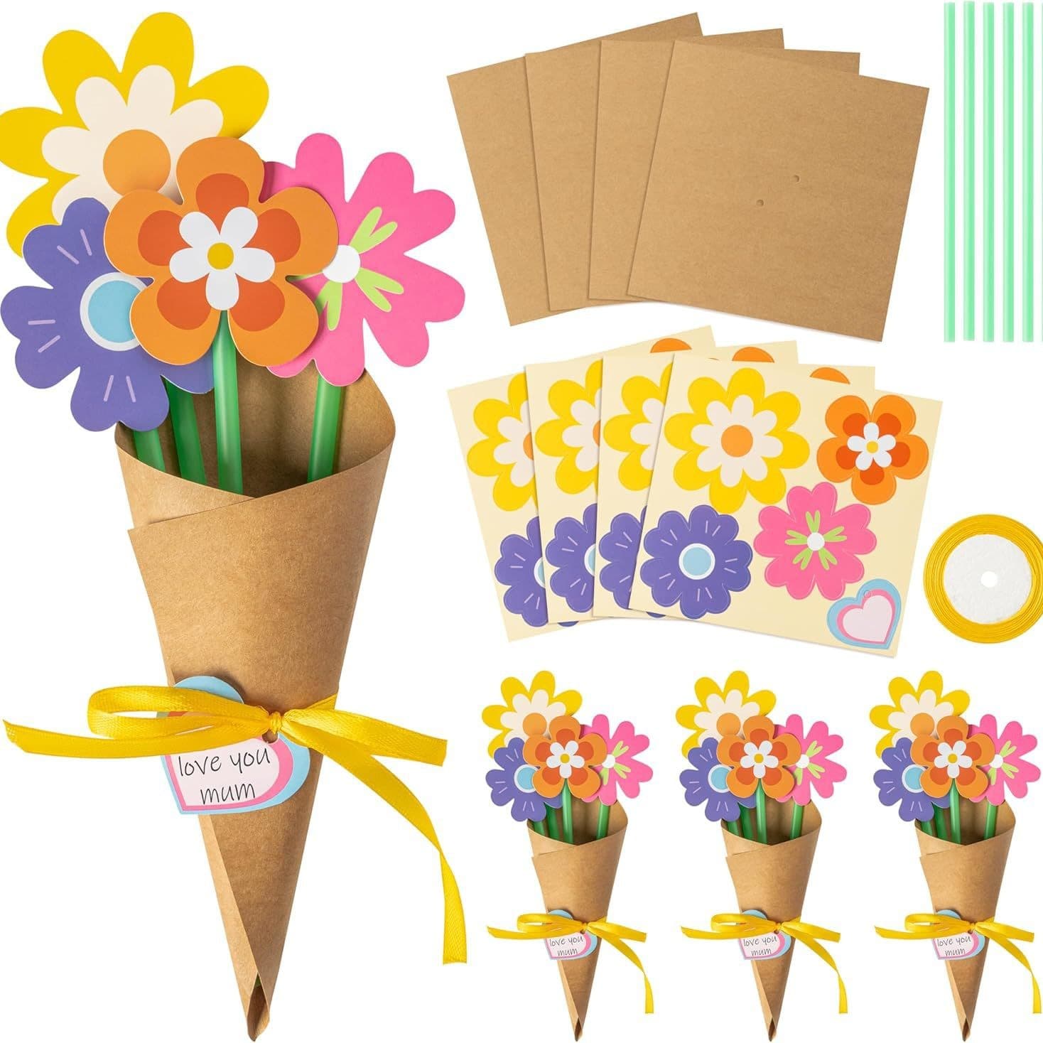 Yiran cross-border new Mother's Day diy fragrant flower greeting card set bouquet craft set package homemade DIY bouquet