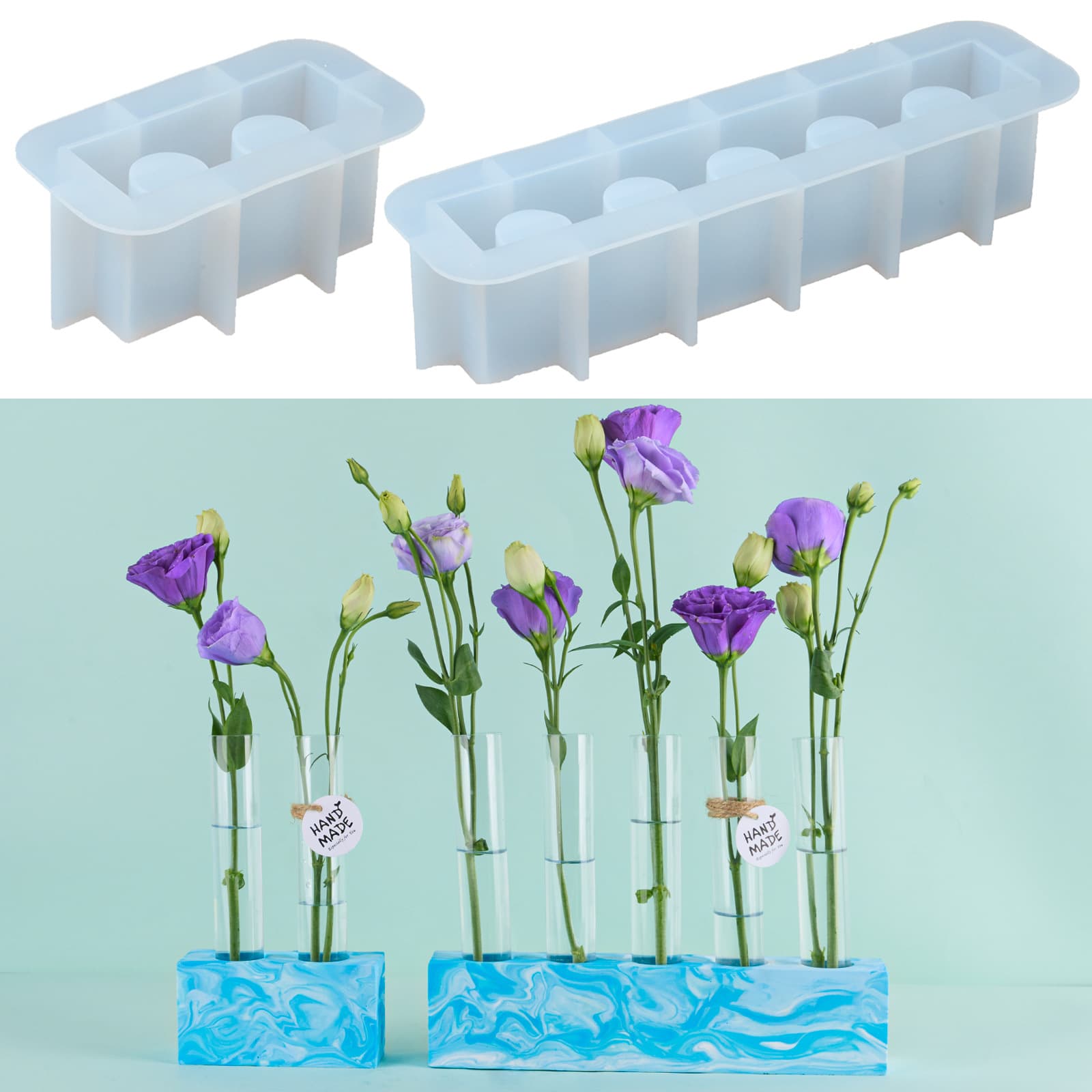 DIY Hydroponic Test Tube Silicone Vase Plaster Candle Holder Flower Arrangement Decoration Epoxy Resin Mold Decoration