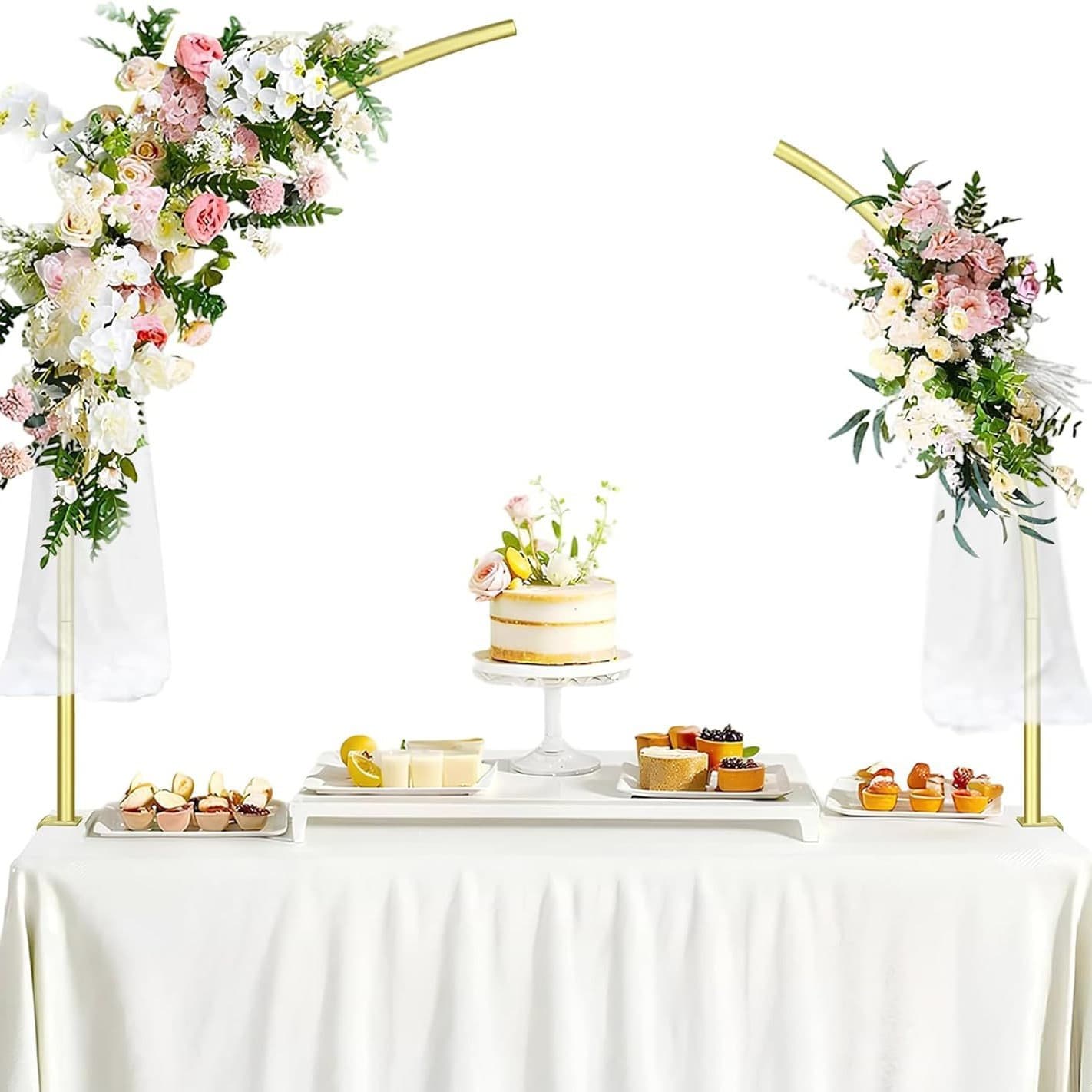 Amazon Metal Arch Background Stand Wedding Half Arch Birthday Party Ceremony Outdoor Decoration Wedding Stand